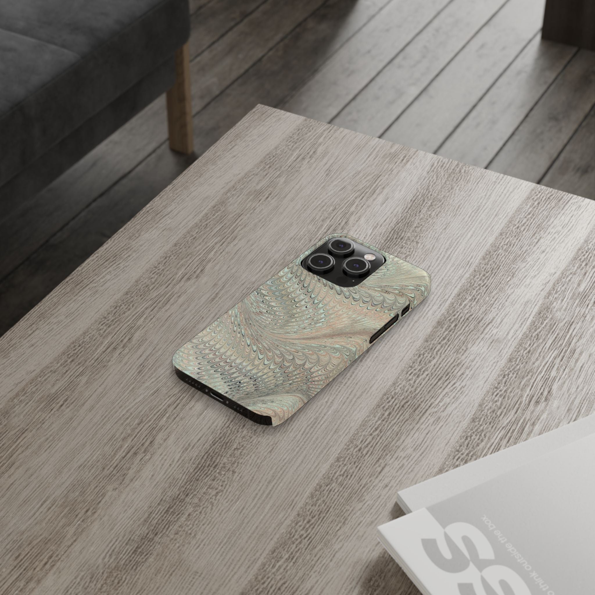 Mint + Green Italian Marbled Phone Case, Mag Safe