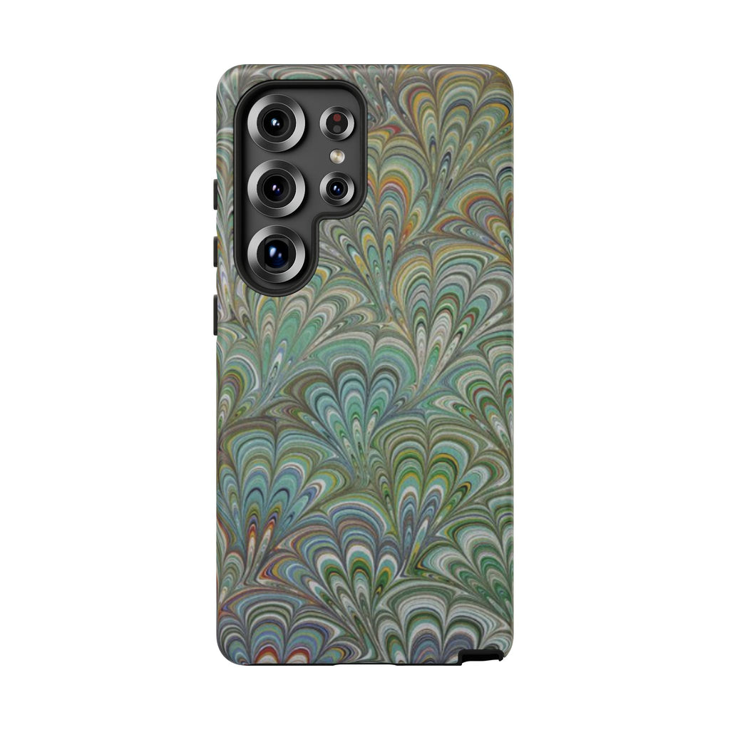 Green Peacock Marbled Phone Case — "Tough Cases" Ultra-Tough Protective Cover