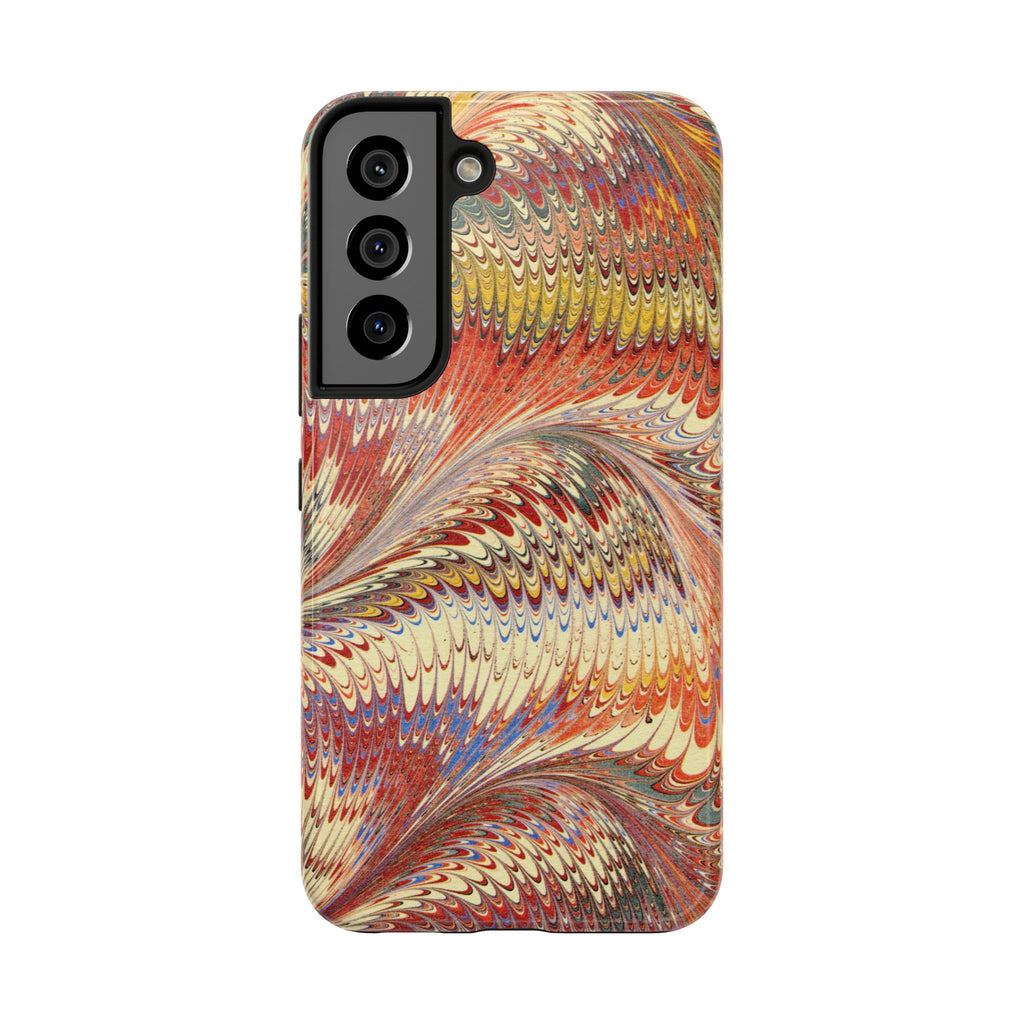 Marbled Swirl Tough Phone Case - Red Rust Orange Fall Colors, Heavy Duty Case. Alternative: Protective Phone Cover, Durable Smartphone Case,
