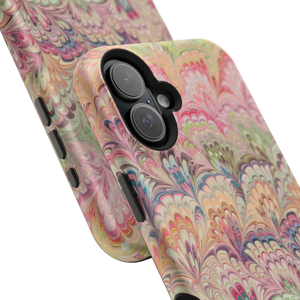 Marbled Pastel Pink and Green Impact-Resistant Phone Case for Apple + Samsung