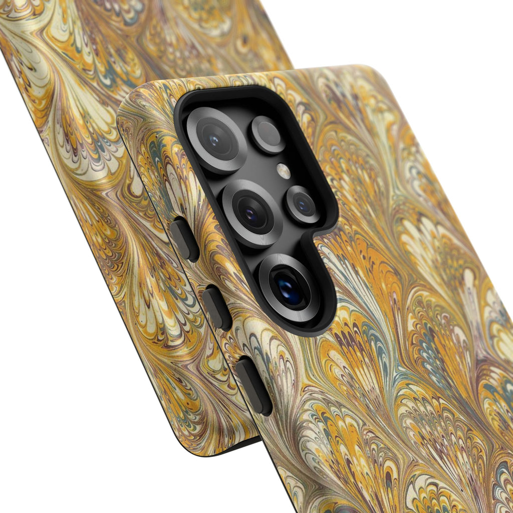 Golden Yellow Marbled Italian Phone Case - Dual Layer - Matte or Glossy
