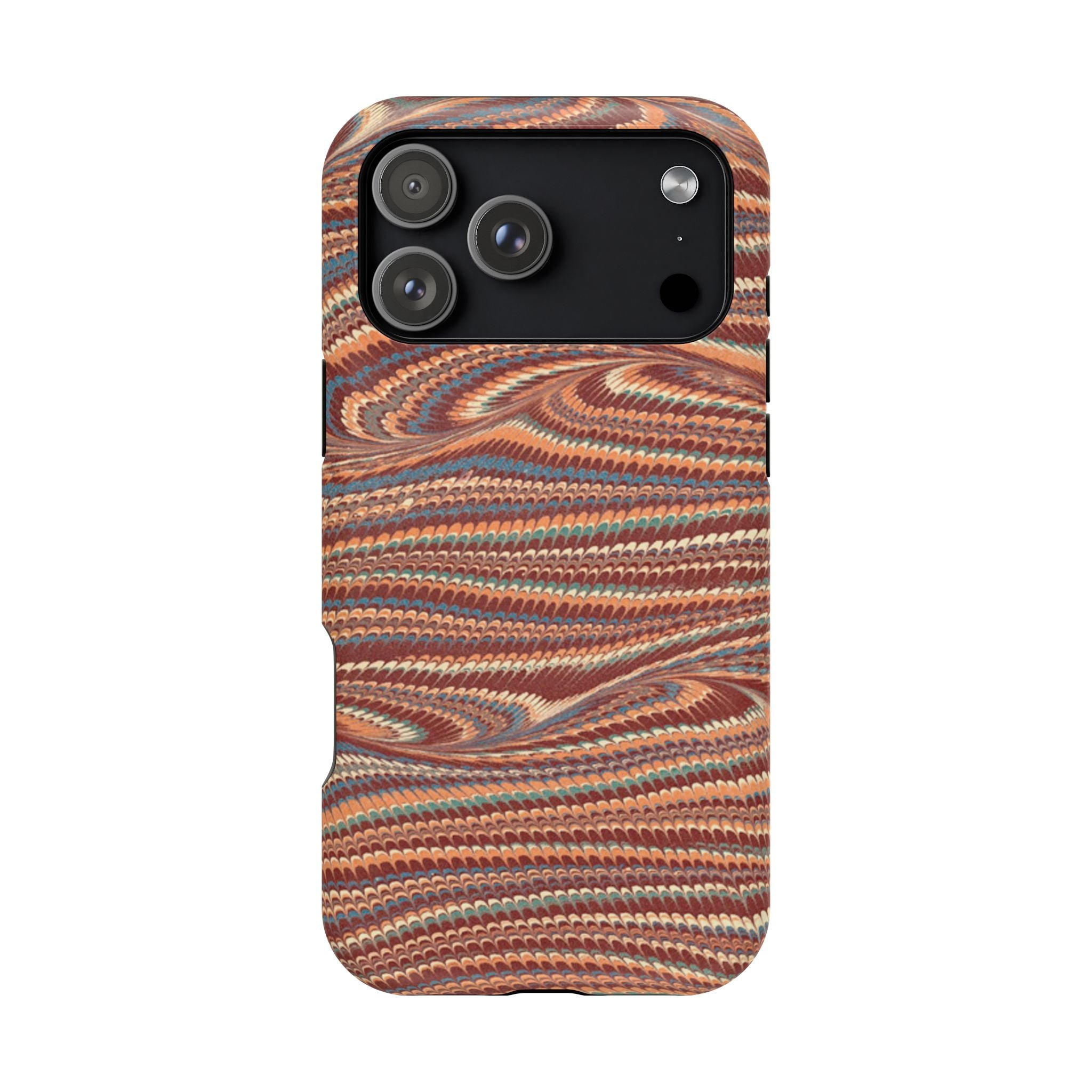 Neutrals Burgundy, Beige, Rust Hues Italian Vintage Marble Design Phone Case for Apple + Samsung