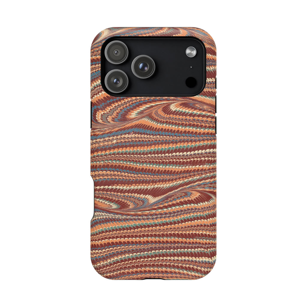 Neutrals Burgundy, Beige, Rust Hues Italian Vintage Marble Design Phone Case for Apple + Samsung