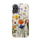 Floral Phone Cases, Slim Protective Cover, Pressed Flowers Design, iPhone 17 Case, Botanical Phone Accessories, Floral Theme Phone Case