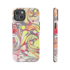 Yellow and Pink Swirl Marbled Italian Phone Case - Dual Layer - Matte or Glossy