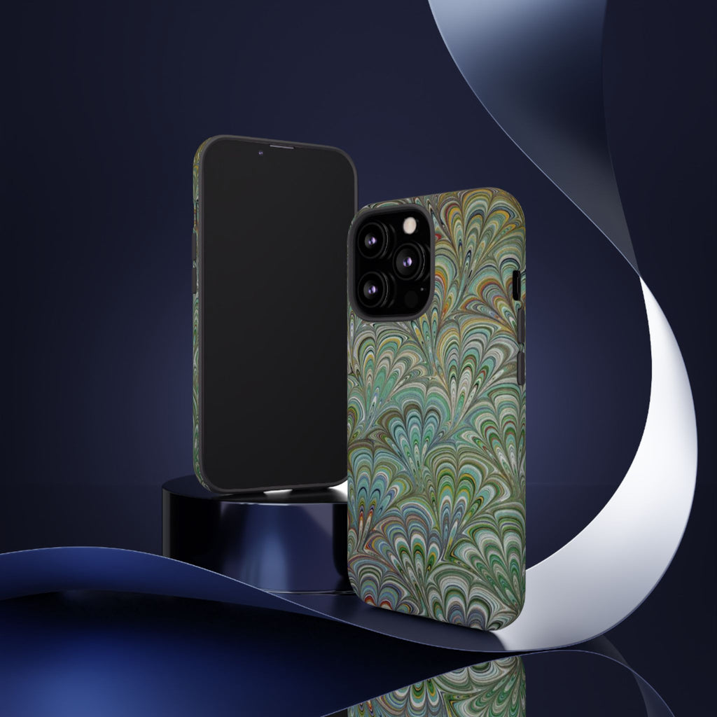 Green Peacock Marbled Phone Case — "Tough Cases" Ultra-Tough Protective Cover