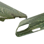 Green Marbled Slim Phone Case — Botanical Swirl Pattern Slim Case