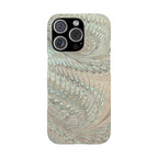 Mint Green + Beige - Marbled Swirl Phone Case - Single Layer Slim Case