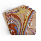 Italian Marbled Cork Coaster Set, Modern Minimalist Drink Coasters (4-Pack)