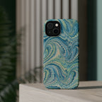 Aqua + Green Marble Phone Case - Impact-Resistant MAG SAFE - Dual Cover Design