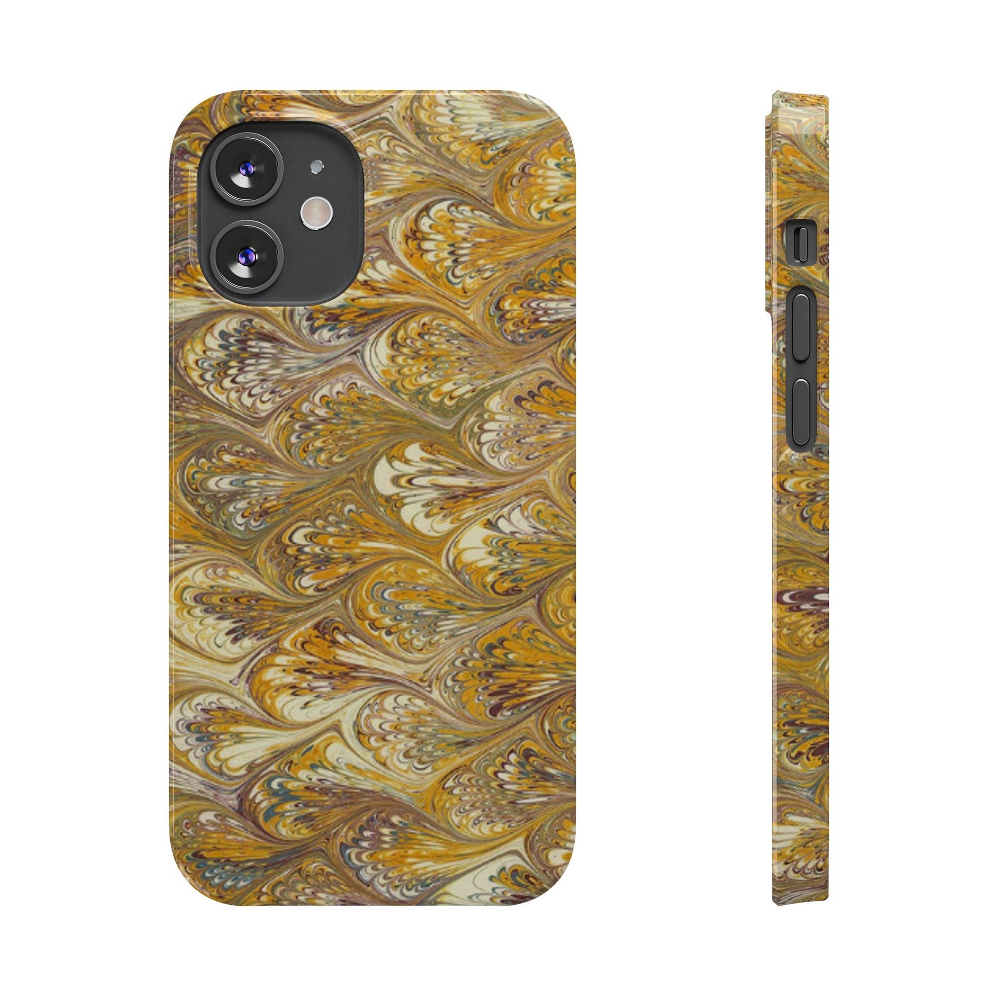 Golden Yellow Italian Marbled Designed, Slim Phone Cases, Case-Mate