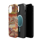 Rust + Gold Italian Marbled Design Magnetic MAG SAFE - Dual Layer Case - Glossy or Matte