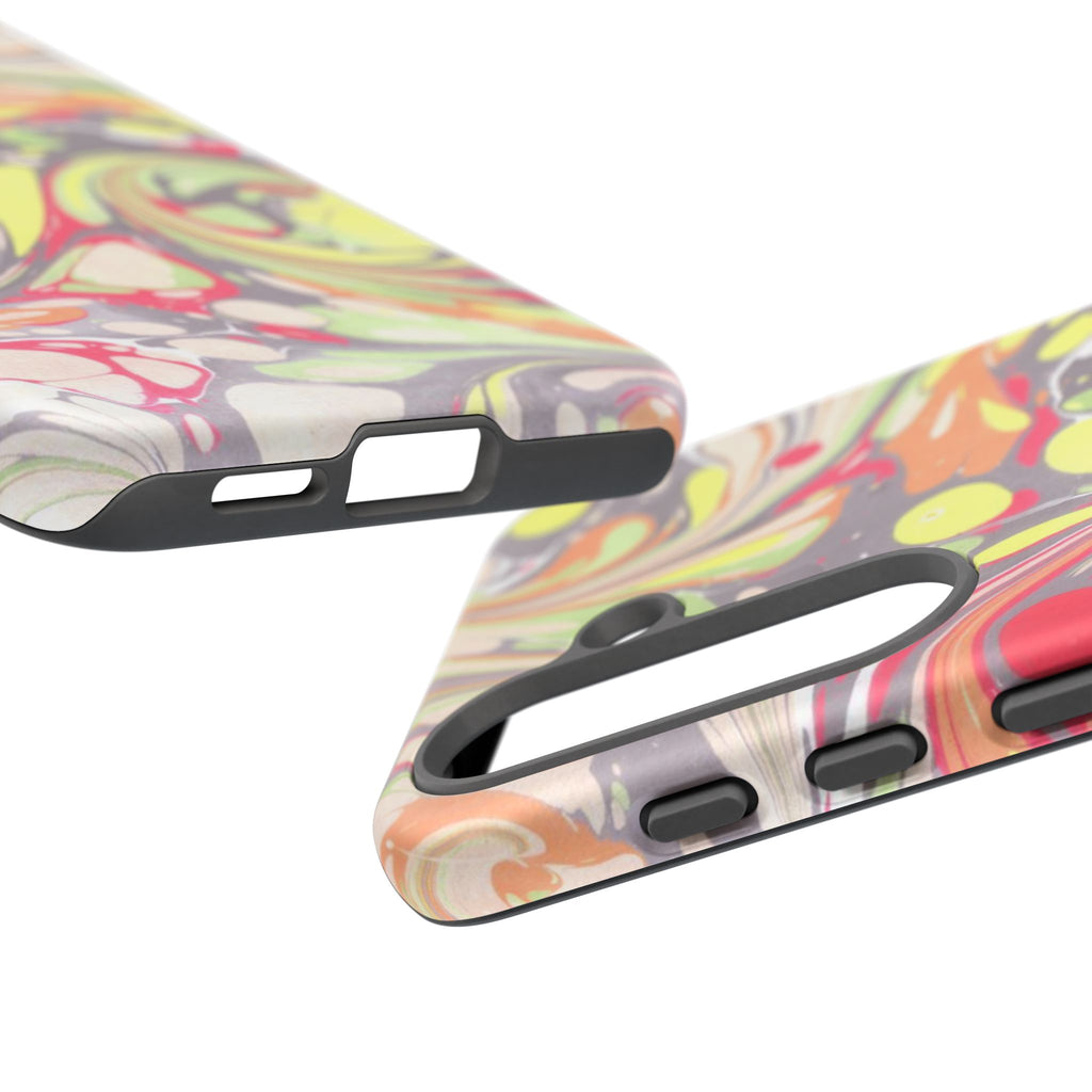 Yellow and Pink Swirl Marbled Italian Phone Case - Dual Layer - Matte or Glossy