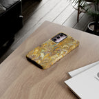 Golden Yellow Marbled Italian Phone Case - Dual Layer - Matte or Glossy