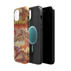 Rust + Gold Italian Marbled Design Magnetic MAG SAFE - Dual Layer Case - Glossy or Matte