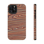 Neutrals Burgundy, Beige, Rust Hues Italian Vintage Marble Design Phone Case for Apple + Samsung