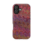 Red, Burgundy, Lavender Italian Peacock Feather Design Phone Case
