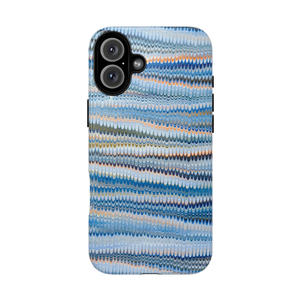 Blue Marbled Phone Cases iPhone 16 + Samsung + Apple + Google - all models, Vintage Marbled Design - Tough Cases