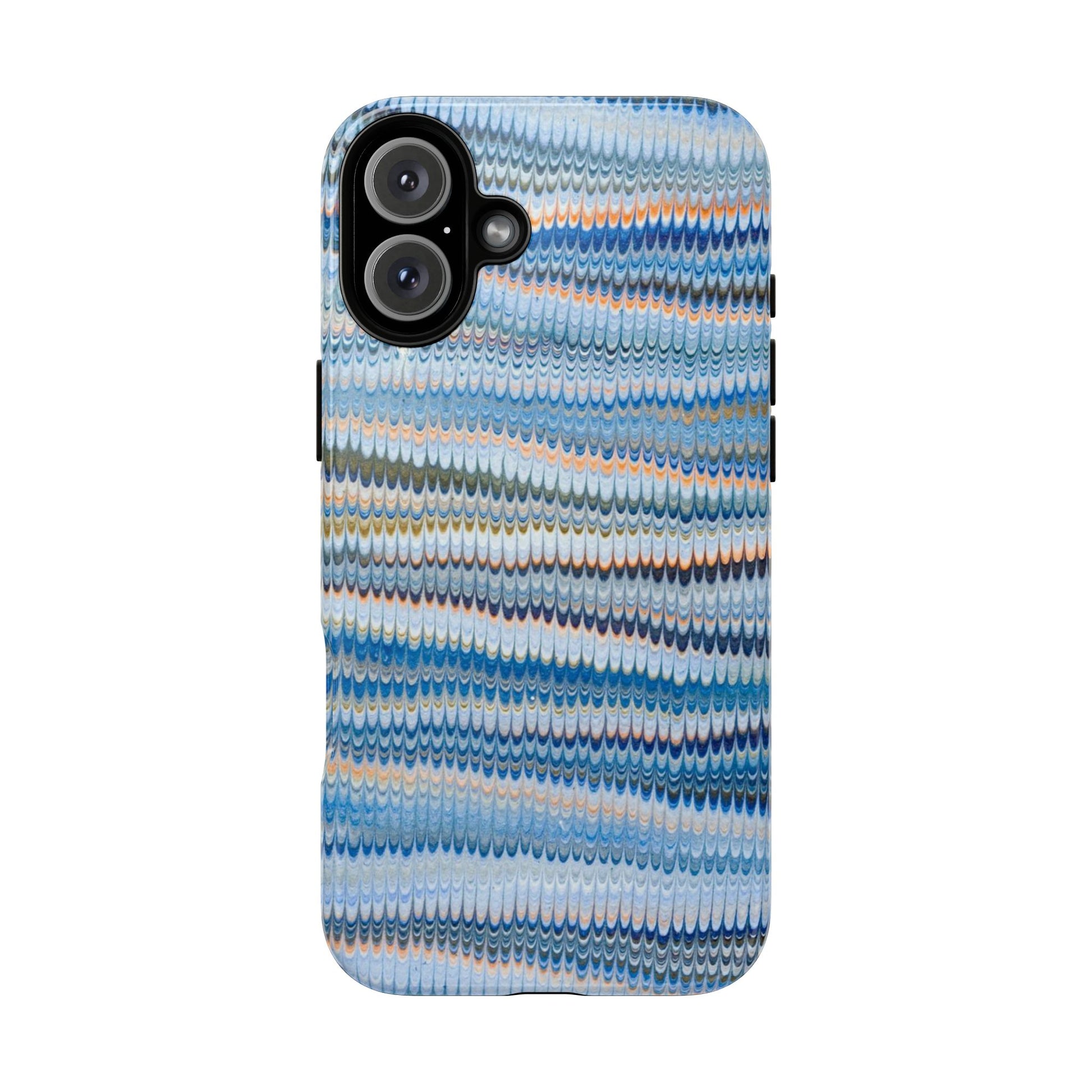 Blue Marbled Phone Cases iPhone 16 + Samsung + Apple + Google - all models, Vintage Marbled Design - Tough Cases