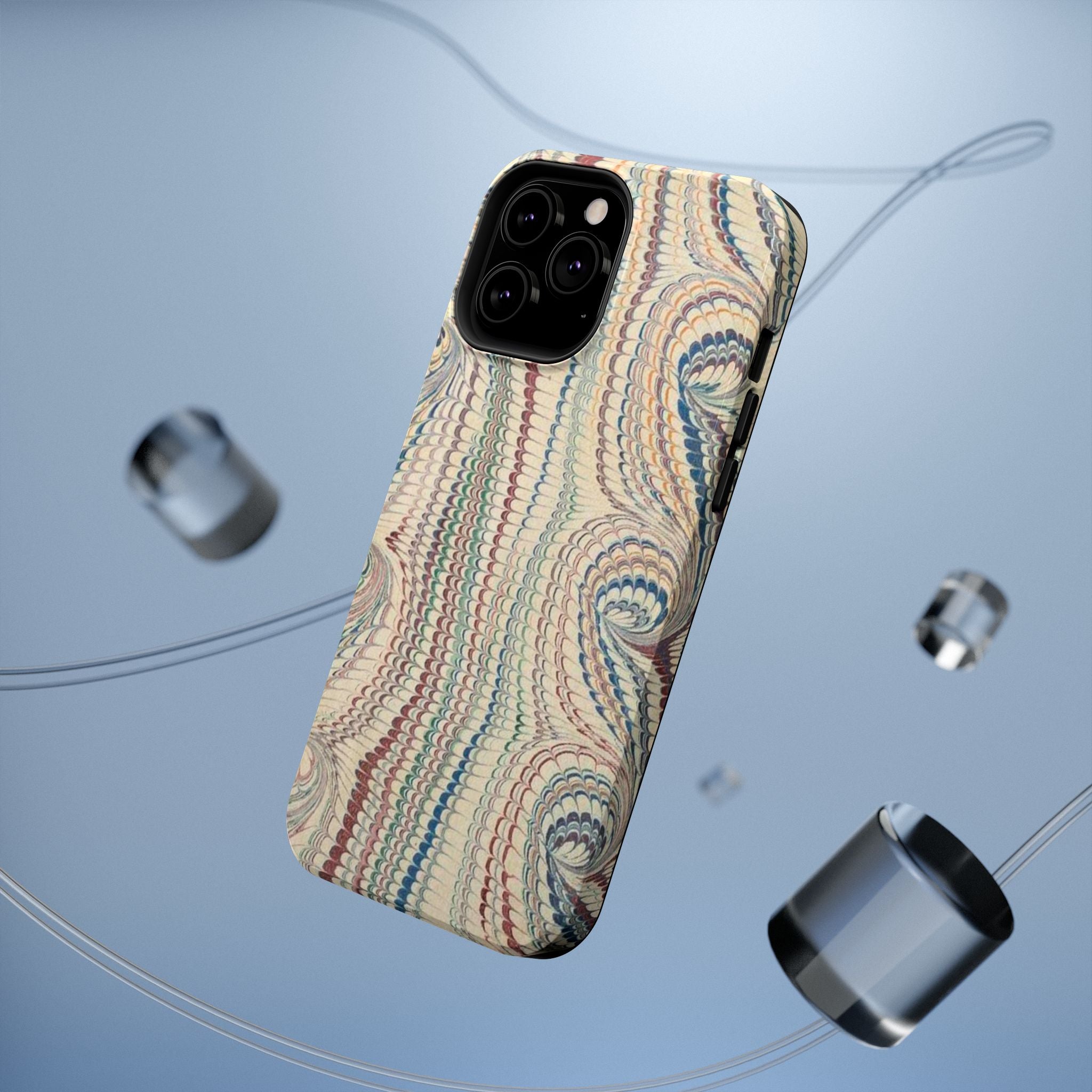 Italian Beige & Blue Marble Phone Case — Impact-Resistant Durable Case for Apple & Samsung