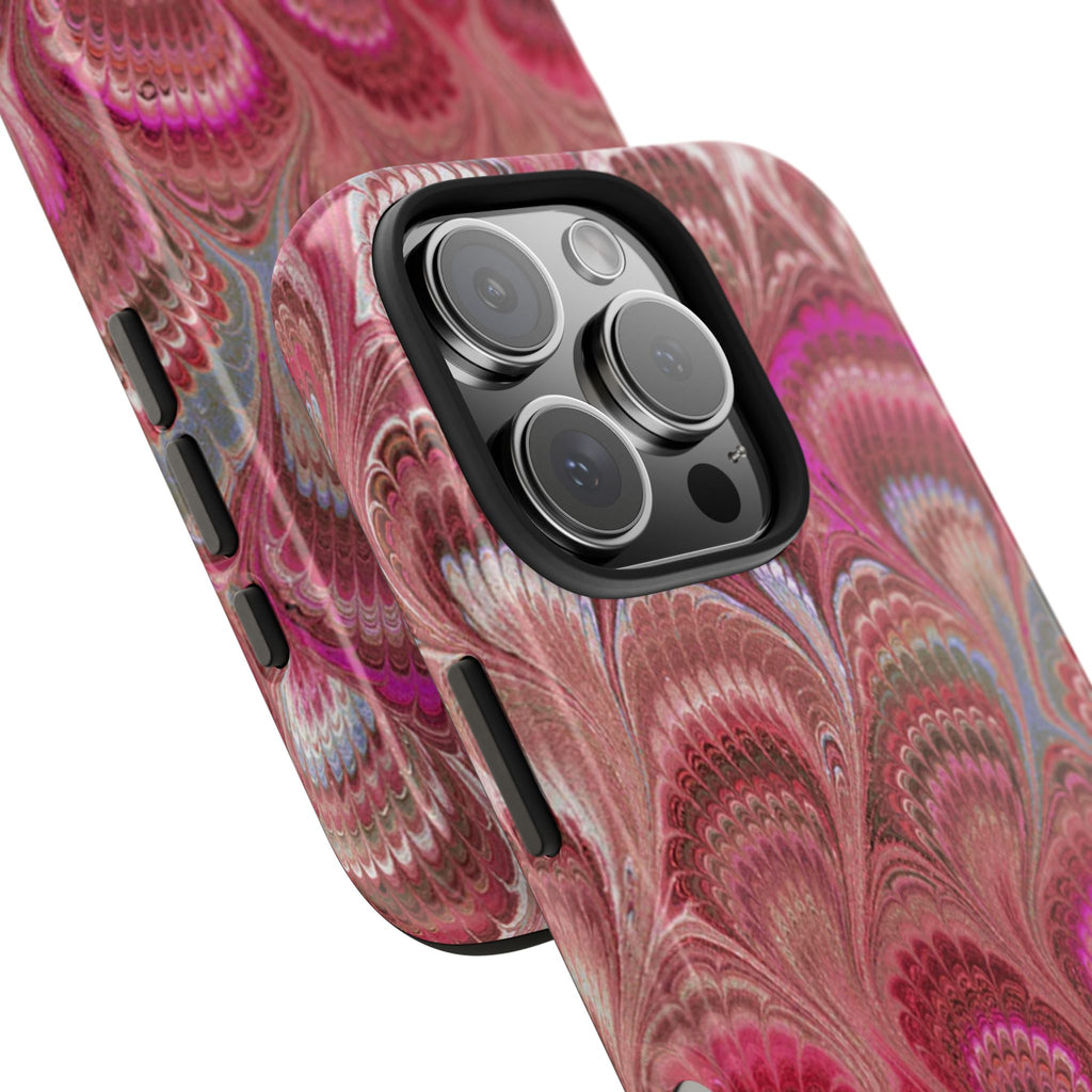 Pretty in Pink - Peacock Marble Italian Tough Phone Case — Durable Marbled Phone Case