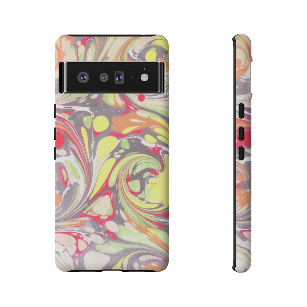 Yellow and Pink Swirl Marbled Italian Phone Case - Dual Layer - Matte or Glossy