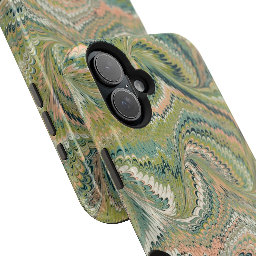 Green Pastel Italian Marble Design Magnetic MAG SAFE High Impact iPhone Cases