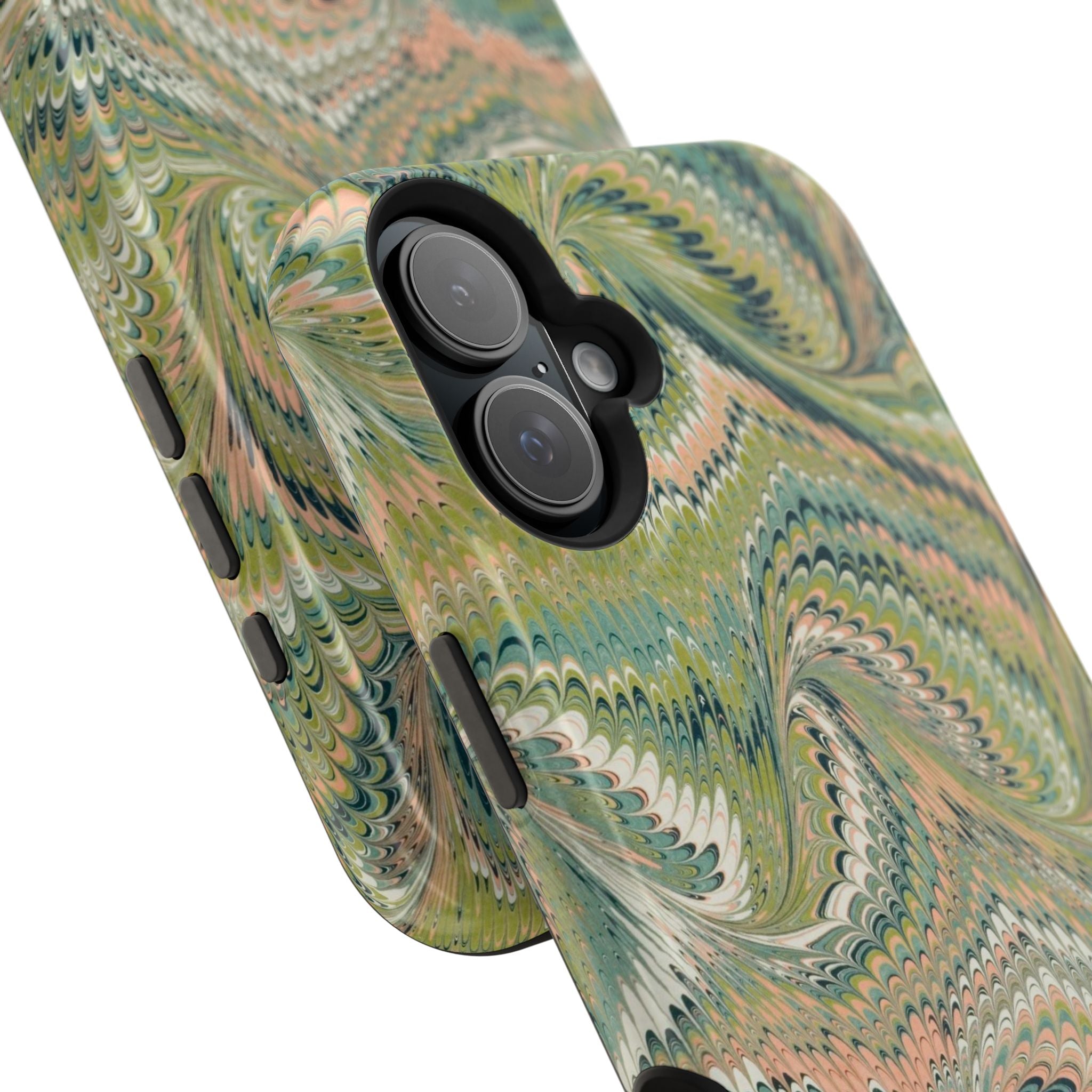 Green Pastel Italian Marble Design Magnetic MAG SAFE High Impact iPhone Cases