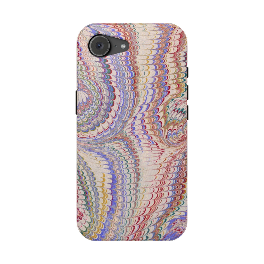 Pink and Lavender Pastel Italian Vintage Feathered Design Dual Layer Durable Phone Case