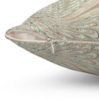 ITALIAN MARBLE Mint Green and Beige Square Pillow includes Pillow, Hidden Zipper