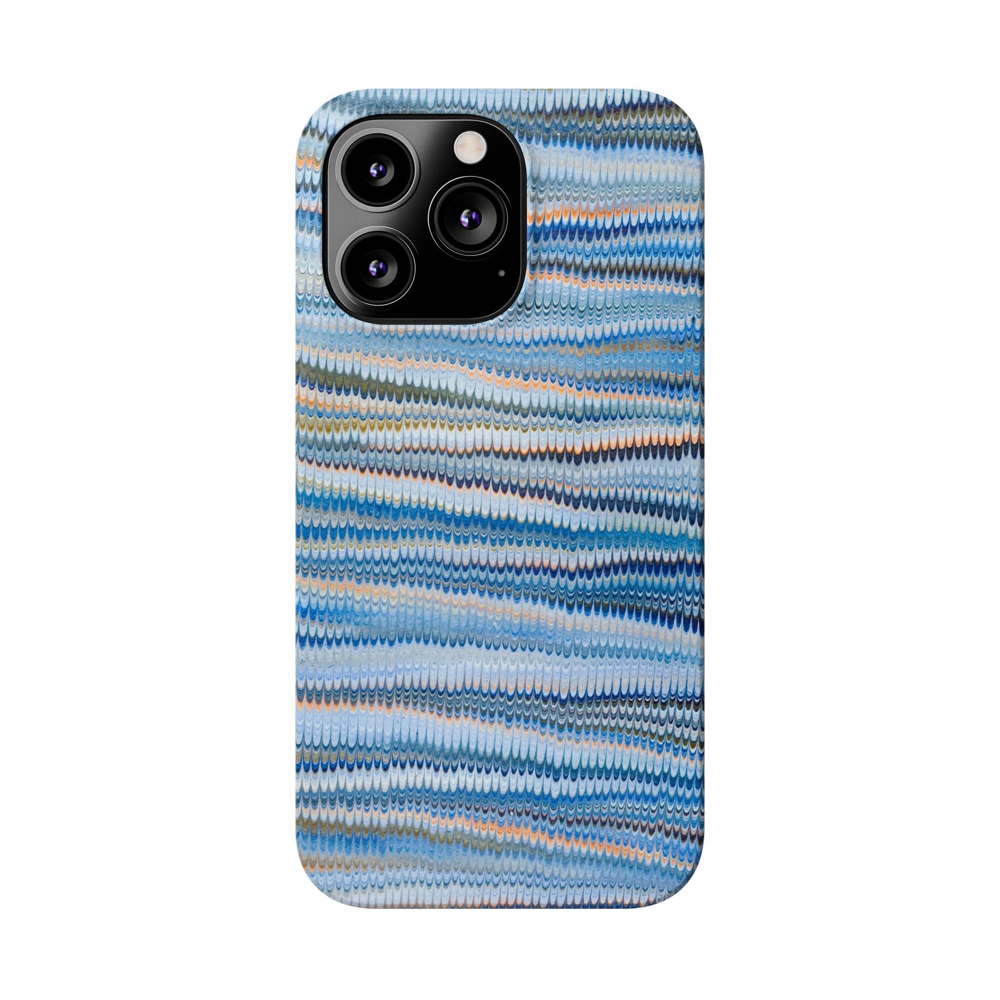 Blue Italian Hand-Painted and Vintage Marbled Inspired Paper Design, Italy Feather Phone Case, iPhone15 Case and all iPhone Case Sizes