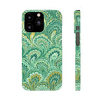 Marbled Feather Green Swirl - Single Layer Slim Phone Case