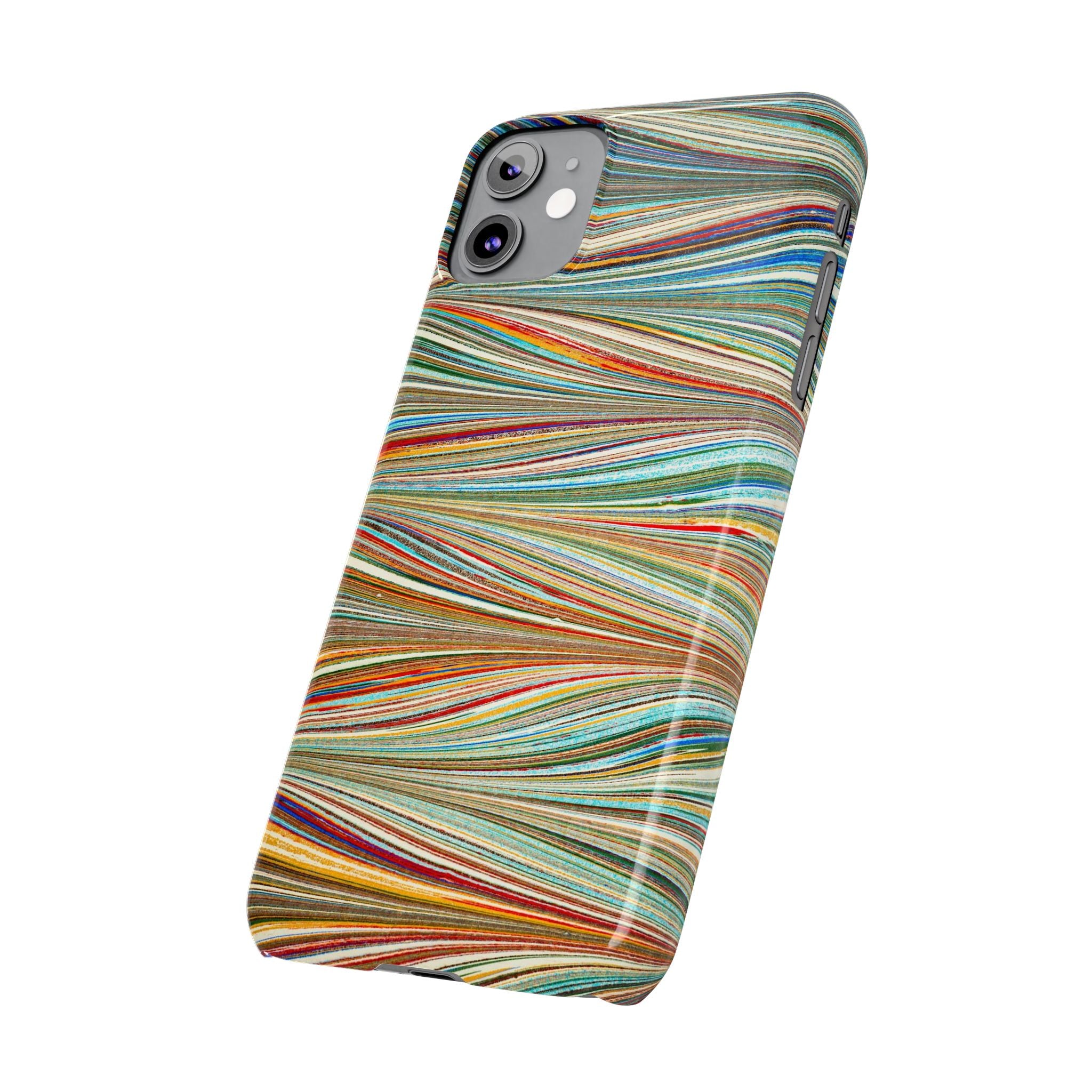 Traditional Hand-Marbled Florentine Multi-Colored Artwork for iPhone 17 and all sizes of iPhones