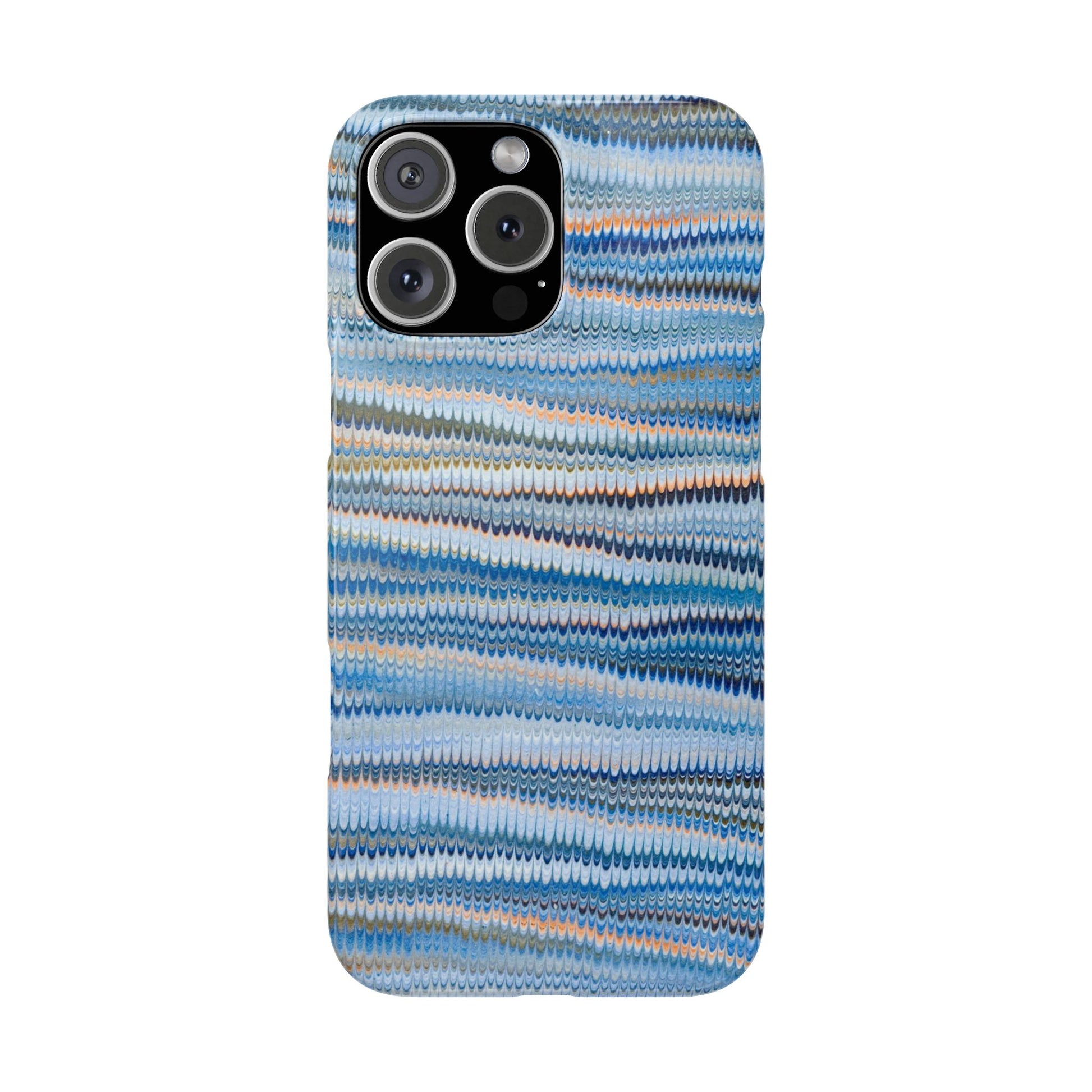 Blue Italian Hand-Painted and Vintage Marbled Inspired Paper Design, Italy Feather Phone Case, iPhone15 Case and all iPhone Case Sizes