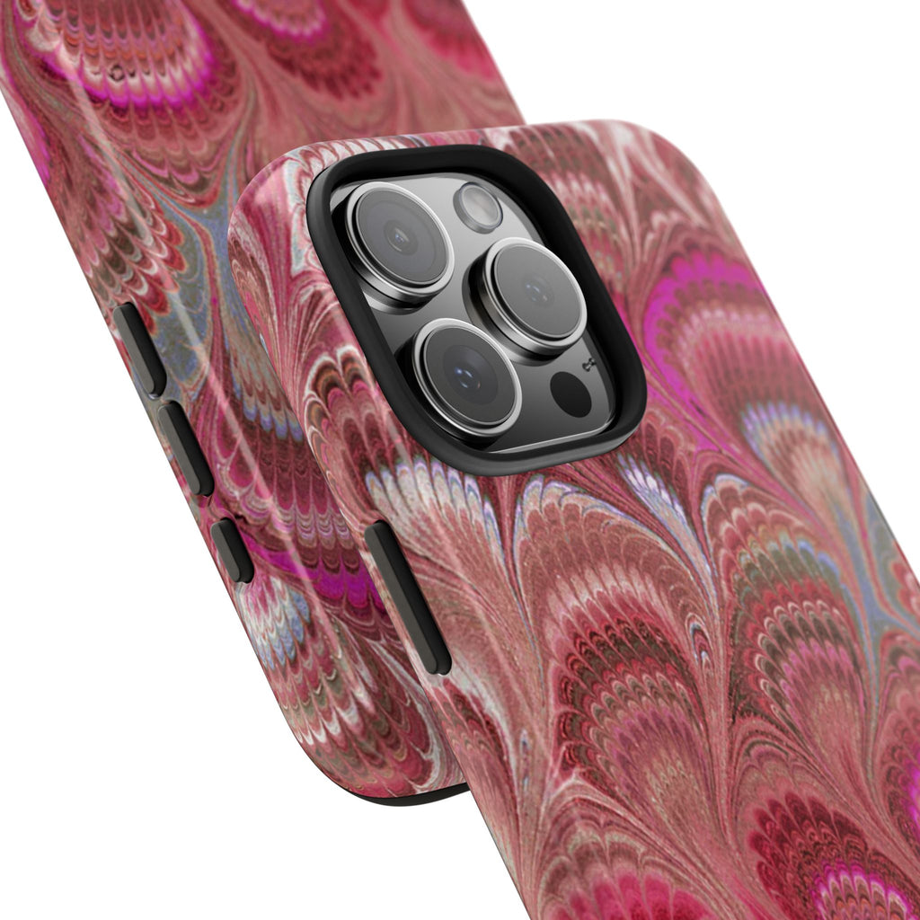 Pretty in Pink - Peacock Marble Italian Tough Phone Case — Durable Marbled Phone Case
