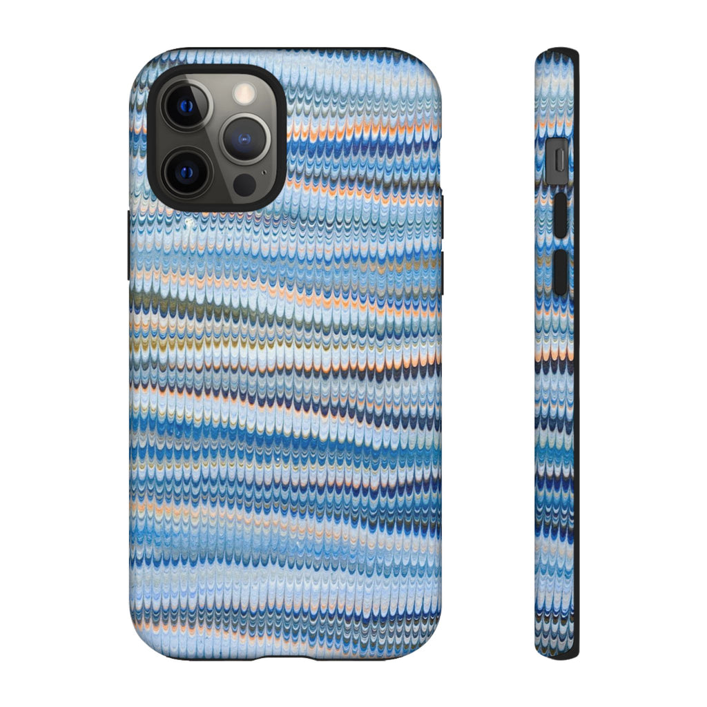 Blue Marbled Phone Cases iPhone 16 + Samsung + Apple + Google - all models, Vintage Marbled Design - Tough Cases