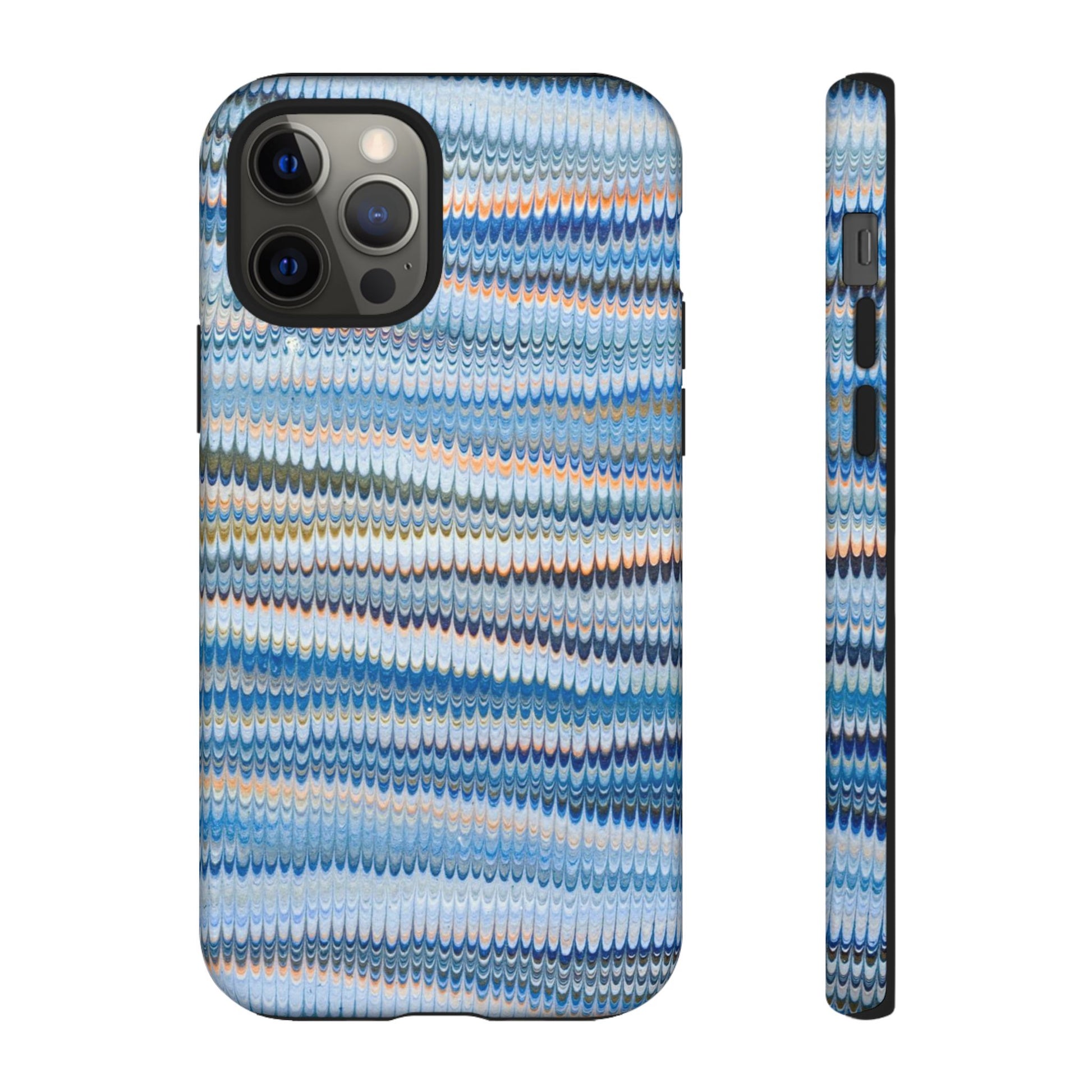 Blue Marbled Phone Cases iPhone 16 + Samsung + Apple + Google - all models, Vintage Marbled Design - Tough Cases