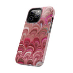 Pink Peacock Marble Italian Tough Phone Case — Durable Marbled Phone Case