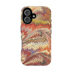 Rust + Gold Italian Marbled Design Magnetic MAG SAFE - Dual Layer Case - Glossy or Matte
