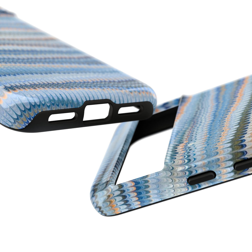 Blue Marbled Phone Cases iPhone 16 + Samsung + Apple + Google - all models, Vintage Marbled Design - Tough Cases