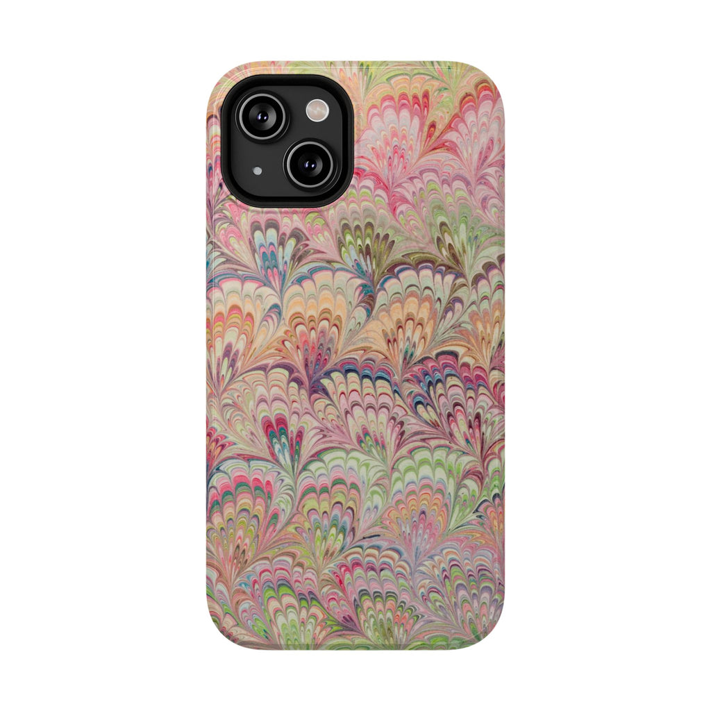 Marbled Pastel Pink and Green Impact-Resistant Phone Case for Apple + Samsung