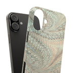 Mint + Green Italian Marbled Phone Case, Mag Safe
