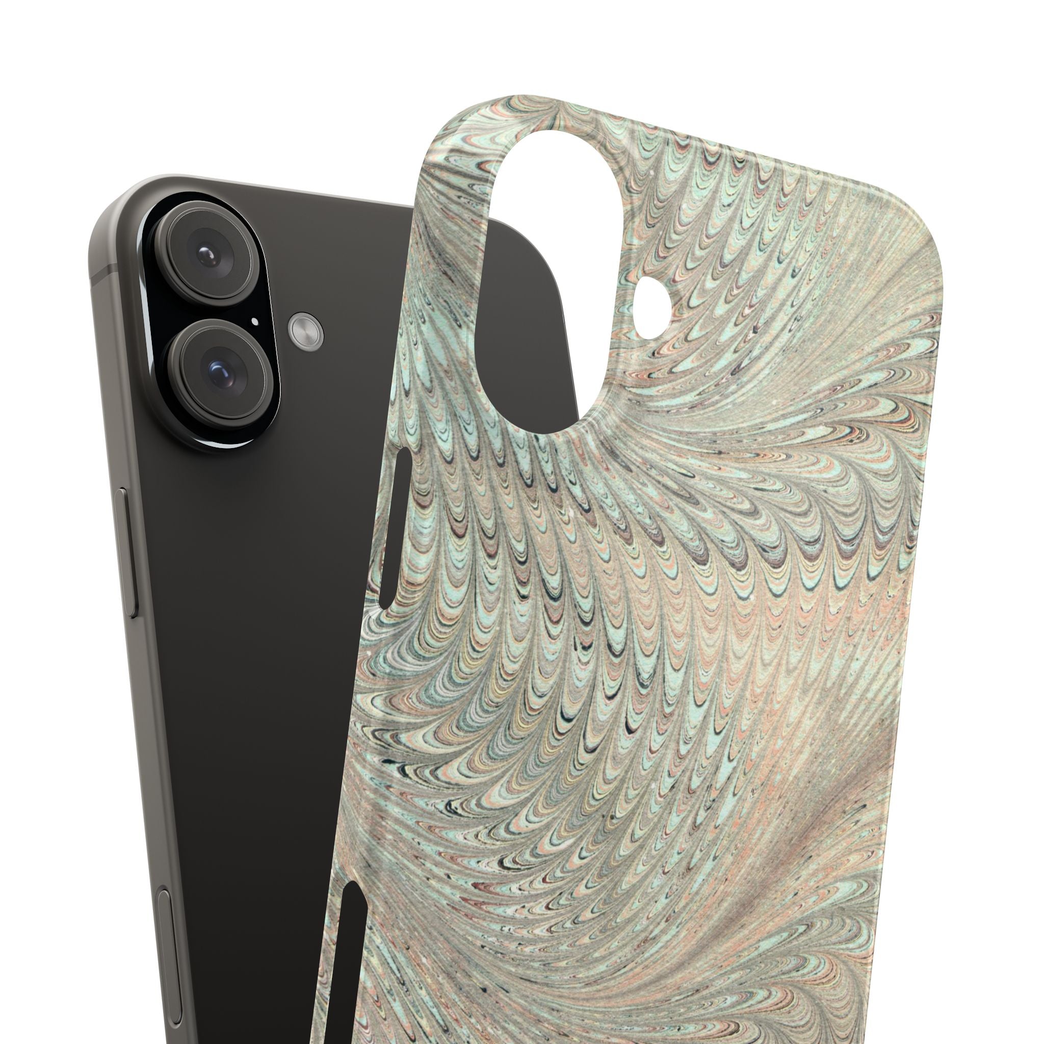 Mint + Green Italian Marbled Phone Case, Mag Safe