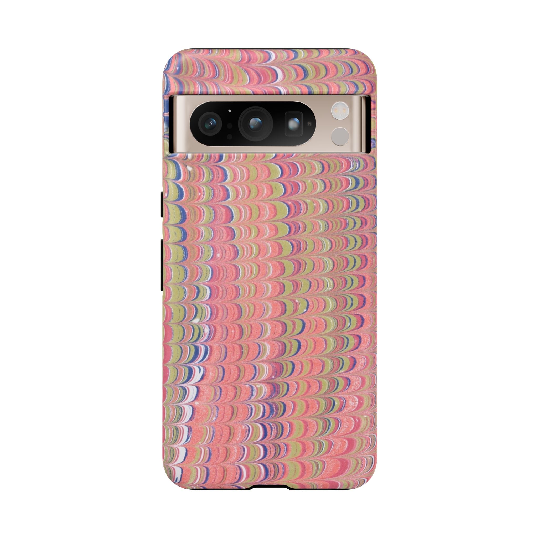 Pink Pastels Feather Marbled Vintage Design iPhone 16 + Samsung + Apple + Google - all models