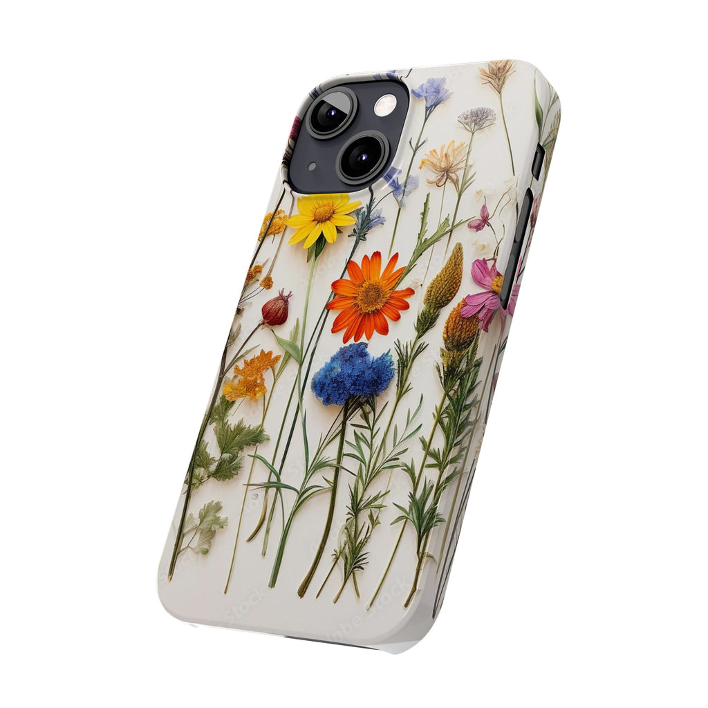 Floral Phone Cases, Slim Protective Cover, Pressed Flowers Design, iPhone 17 Case, Botanical Phone Accessories, Floral Theme Phone Case