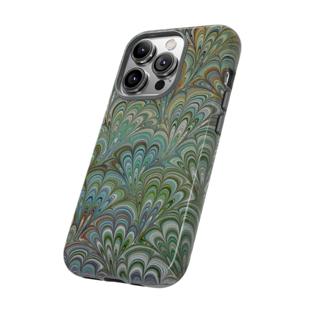 Green Peacock Marbled Phone Case — "Tough Cases" Ultra-Tough Protective Cover
