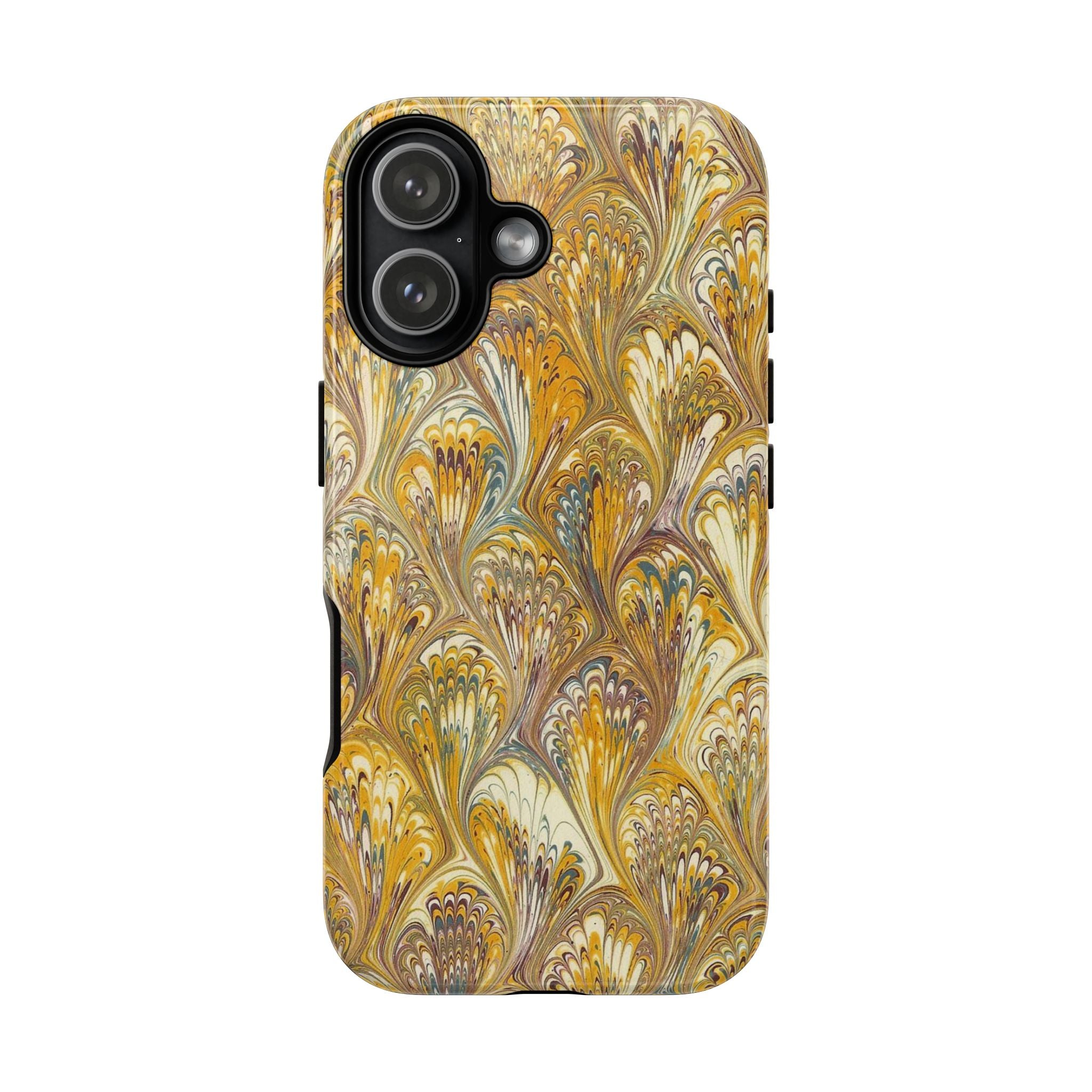 Golden Yellow Marbled Italian Phone Case - Dual Layer - Matte or Glossy