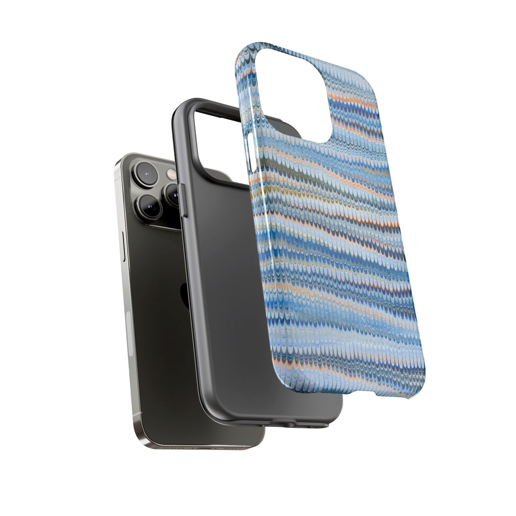 Blue Marbled Phone Cases iPhone 16 + Samsung + Apple + Google - all models, Vintage Marbled Design - Tough Cases