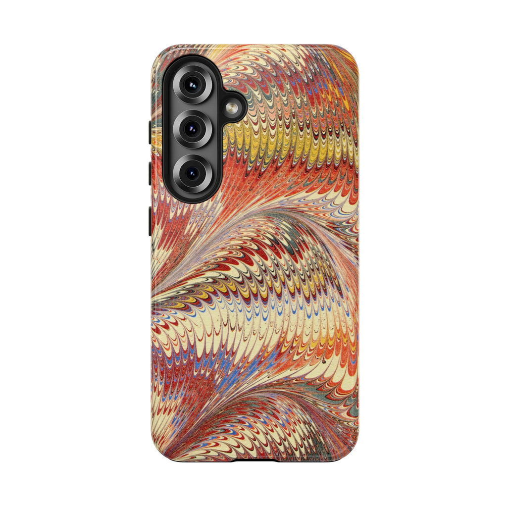 Marbled Swirl Tough Phone Case - Red Rust Orange Fall Colors, Heavy Duty Case. Alternative: Protective Phone Cover, Durable Smartphone Case,
