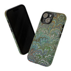 Green Peacock Marbled Phone Case — "Tough Cases" Ultra-Tough Protective Cover